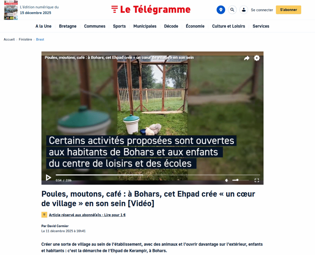 article dans le telegramme parlant du projet